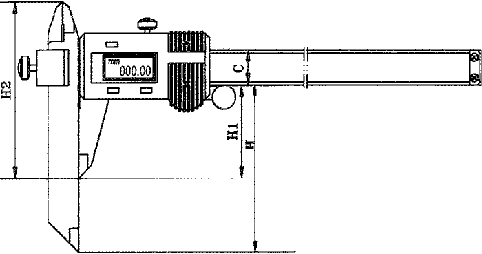 Offset digital caliper