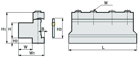 Tool block of parting tool sketch
