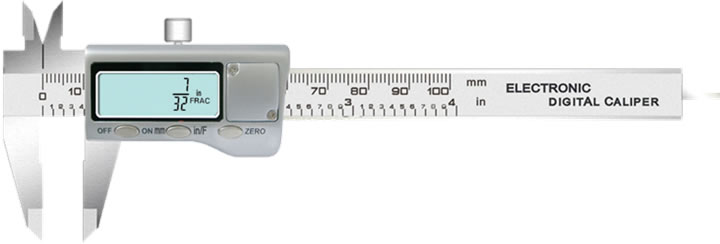 4" Fractional digital caliper