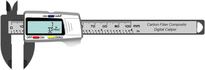 4" Fractional digital calipers